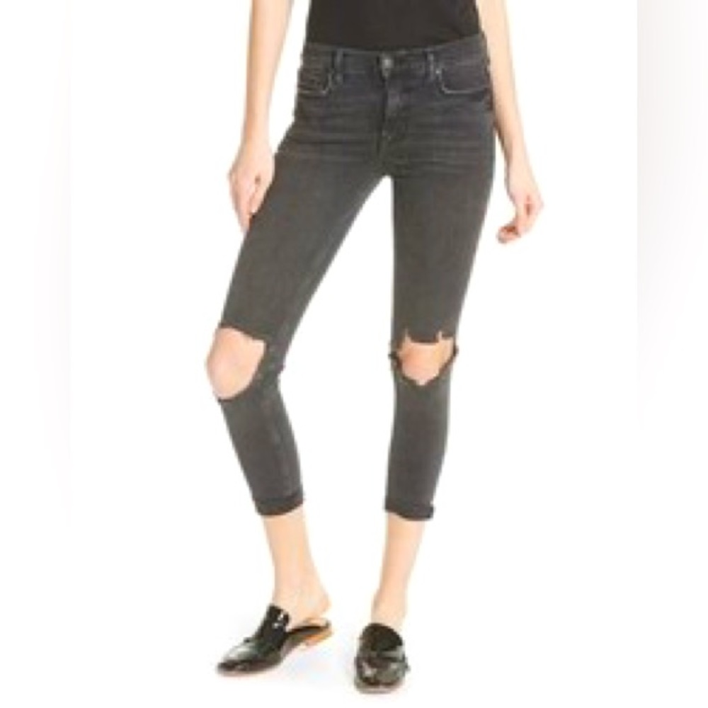 Free People High-Rise Busted Jean Black Size 31